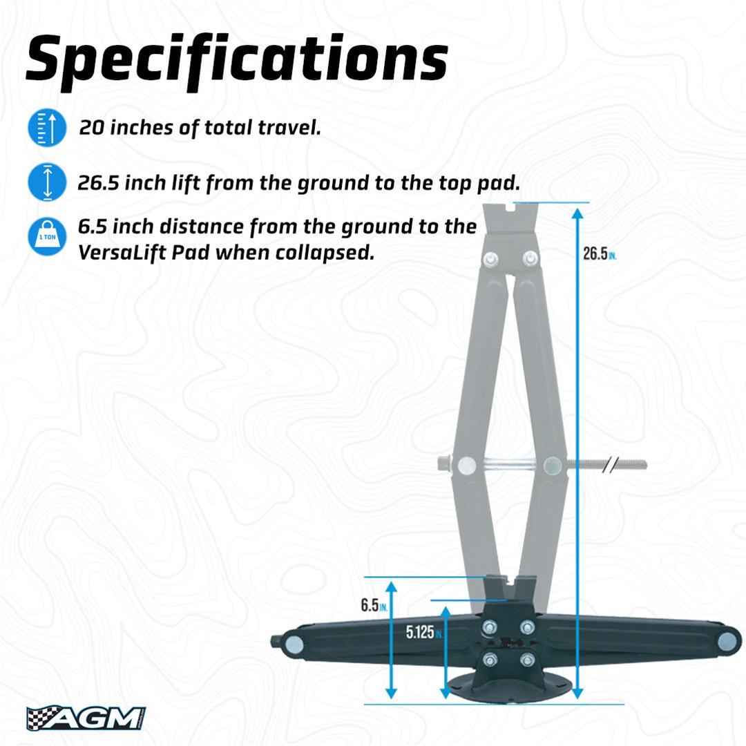 AGM - AGM Off-Road Scissor Jack - 1-Ton Capacity - UTVRaceShop.Com