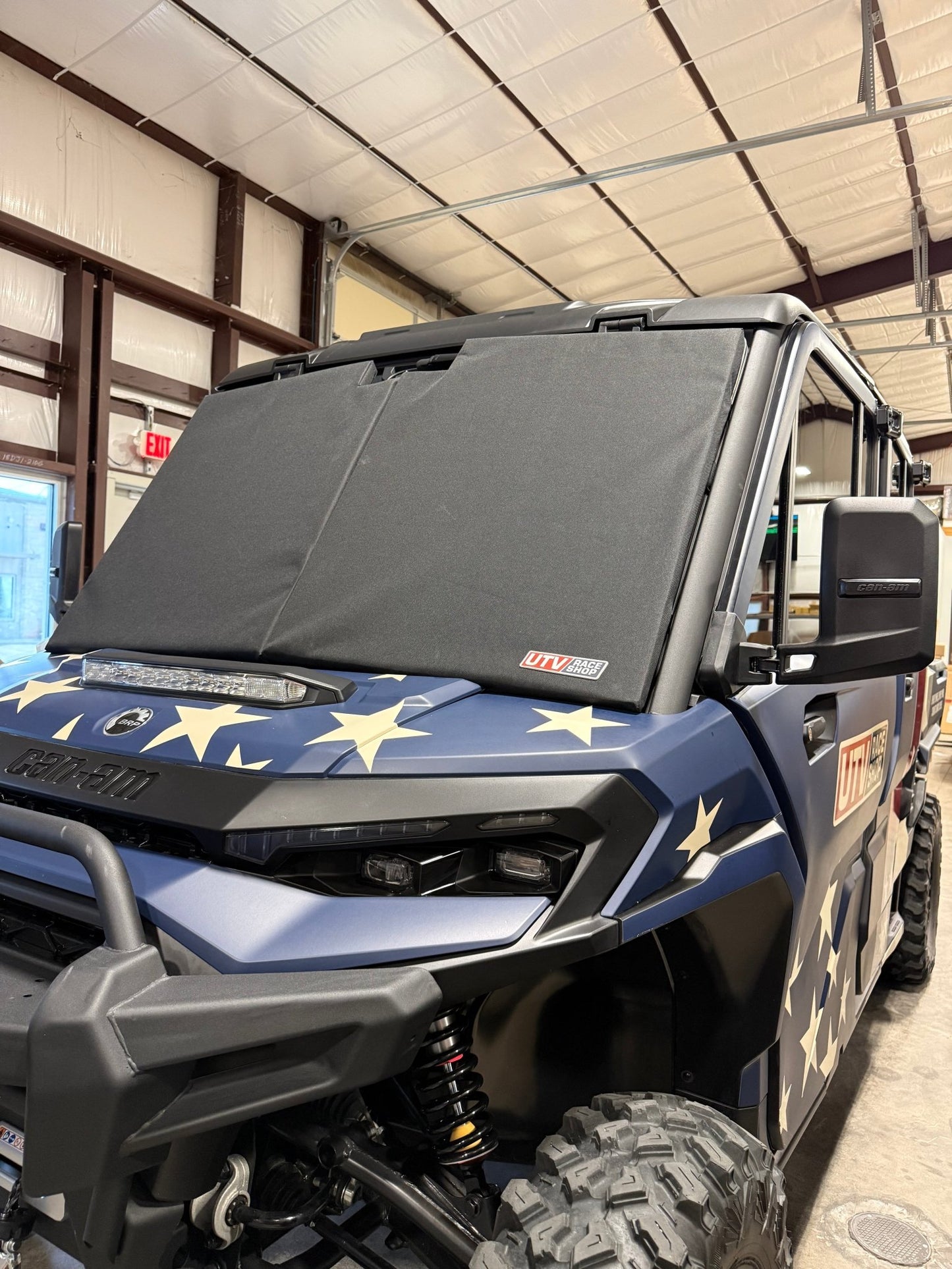UTV Race Shop - Can Am Defender Padded Windshield Protection Cover - UTVRaceShop.Com