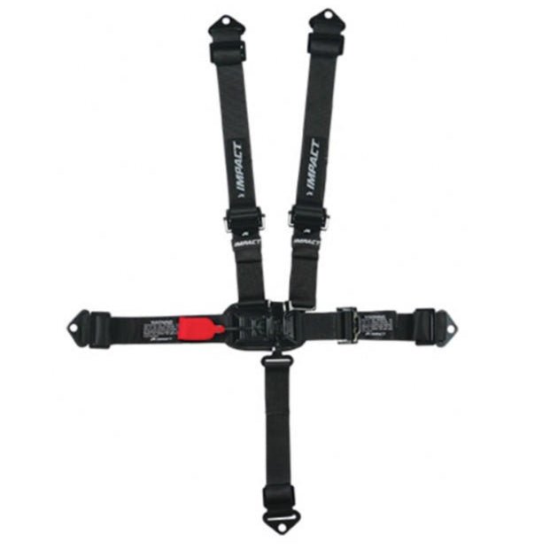 Impact Racing - Impact Racing Pro SFI 16.5 5 - Point Safety Harness - 2" Pull - Up Right Side Adjustment (Bolt - In/Wrap - Around) Black - UTVRaceShop.Com
