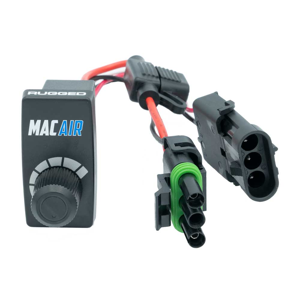 Rugged Radios - Rocker Switch Variable Speed Controller (VSC) for MAC Helmet Air Pumper - Complete Switch & Wiring Harness - UTVRaceShop.Com