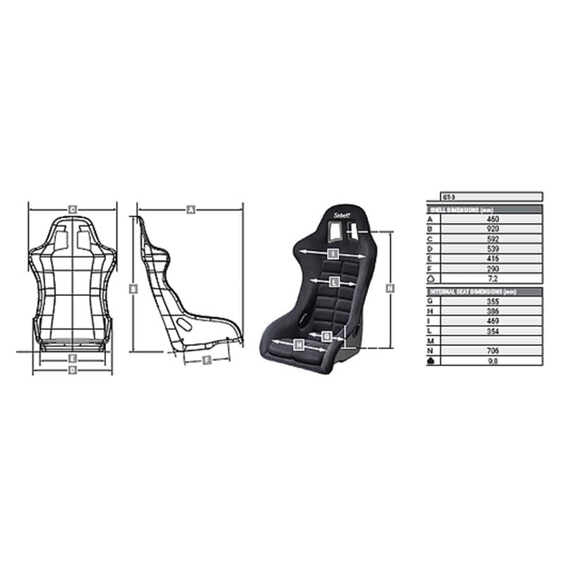 SABELT - SABELT GT3 Race Seat, Large - FIA 8855 - 1999 - UTVRaceShop.Com