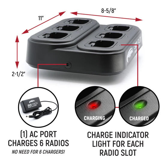 Rugged Radios 6-Pack Charger For Rdhx Radios