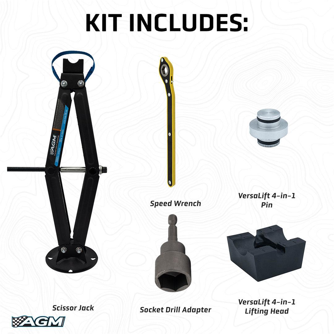 AGM Off-Road Scissor Jack - 1-Ton Capacity