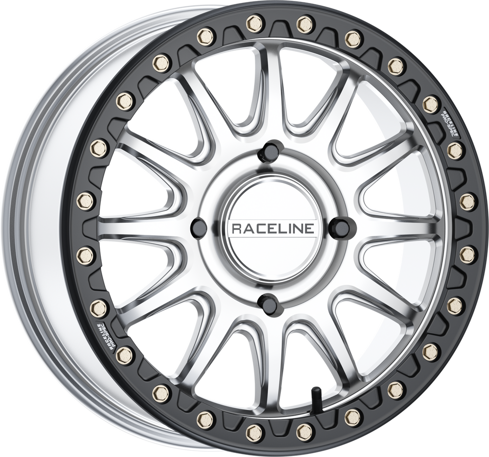 Raceline Alpha Beadlock 17x7 4/137 +40mm Silver w/ Black Ring