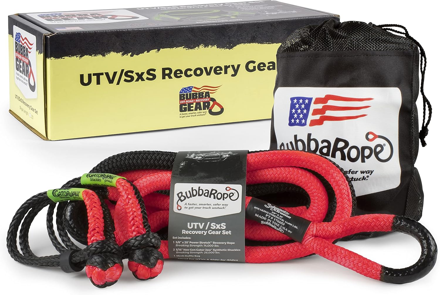 Bubba Rope Off-Road ATV, UTV & SxS Tow Recovery Gear Set – Kinetic Rec ...