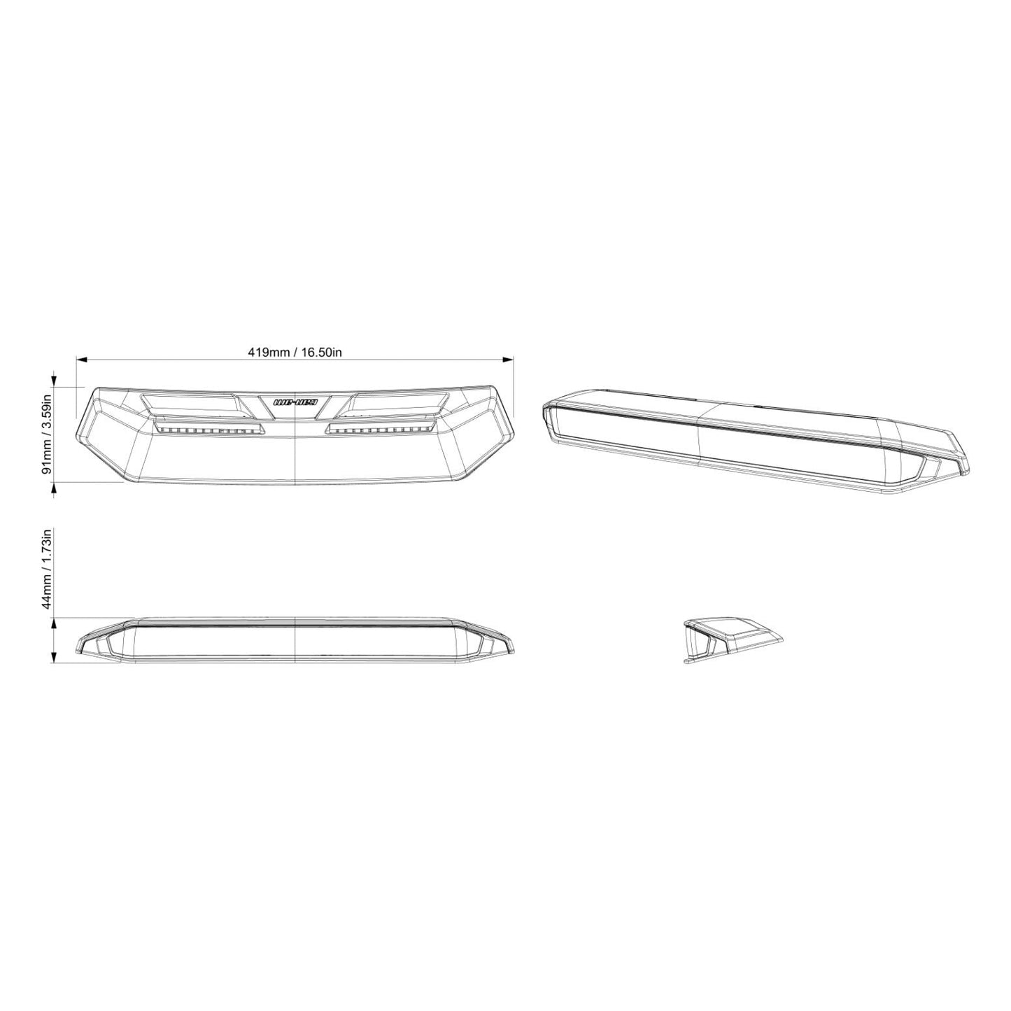 BRP - Can - Am Defender HD11 16.50" SMART LED Hood Light - UTVRaceShop.Com
