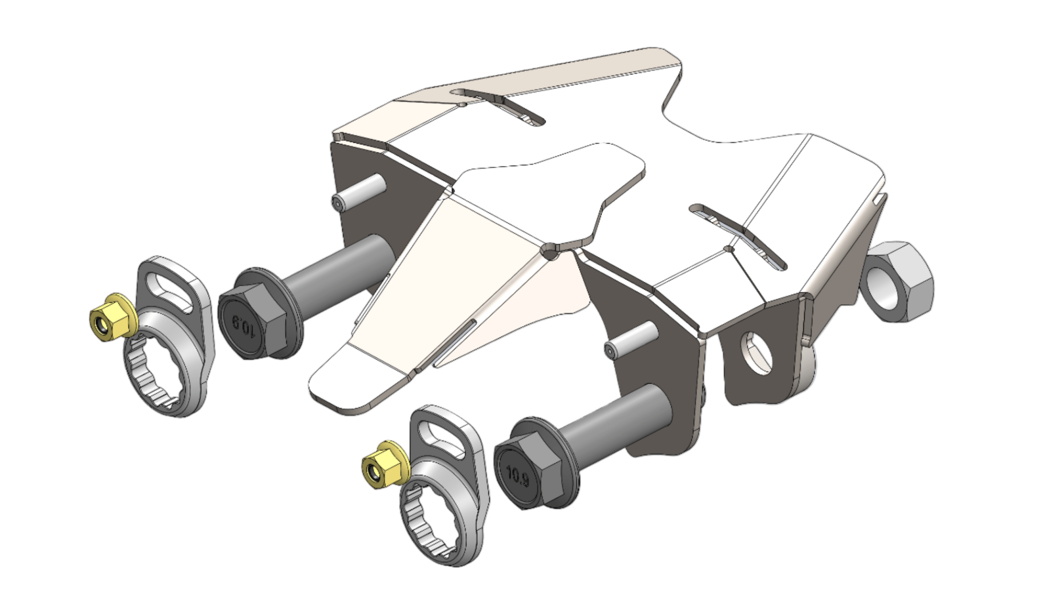 Can-Am Maverick R Front Upper Shock Mount Gusset Assembly (Weld-On Kit with Bolt Retainers)