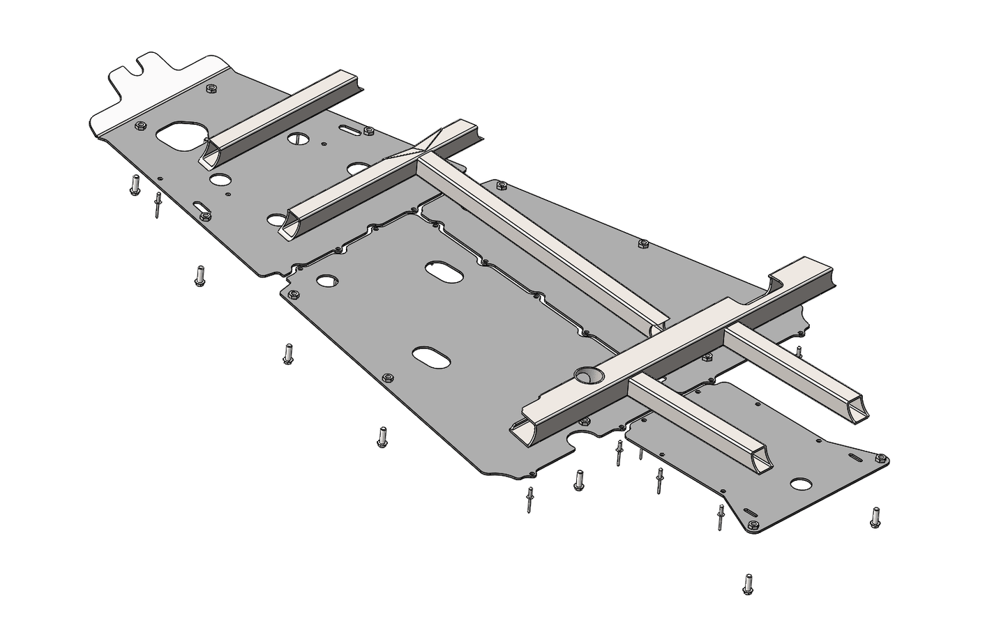 SHIFT Performance Labs - Can - Am Maverick R MAX / XRC AR400 Weld - In Powertrain Skid Plate Kit - UTVRaceShop.Com