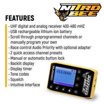 Rugged Radios - Rugged Radios Nitro Bee Xtreme UHF Race Receiver - UTVRaceShop.Com