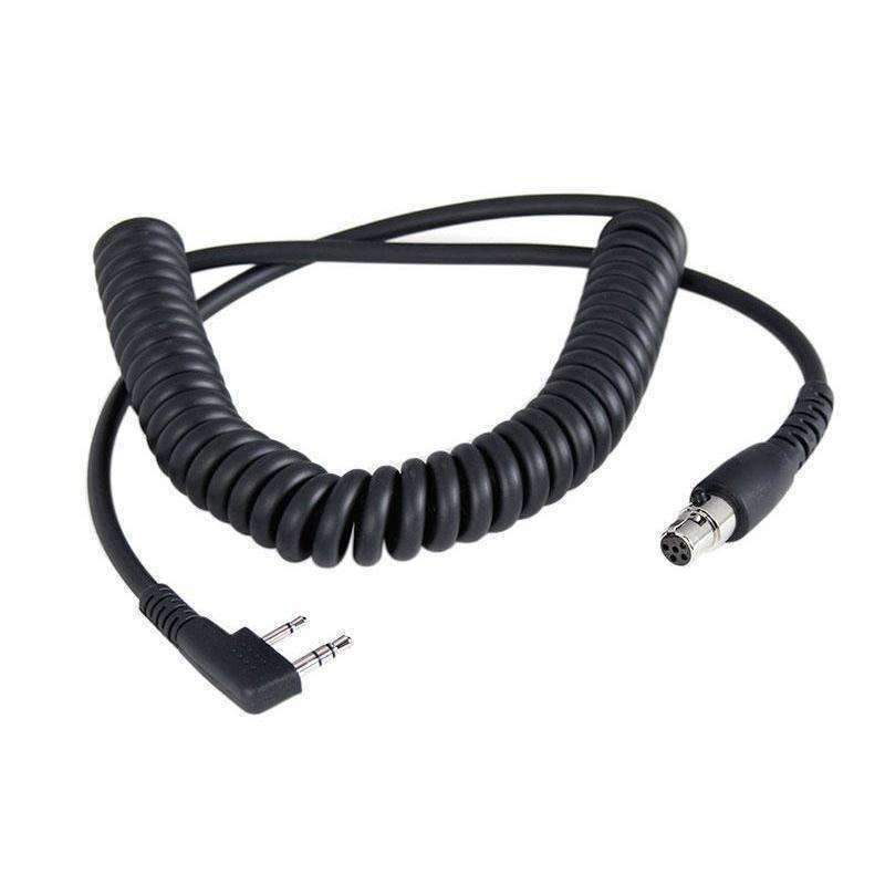 Rugged Radios Radio To Headset Coil Cord For 2-Pin Rugged Rh5R, Kenwood, Hyt & Relm Radios