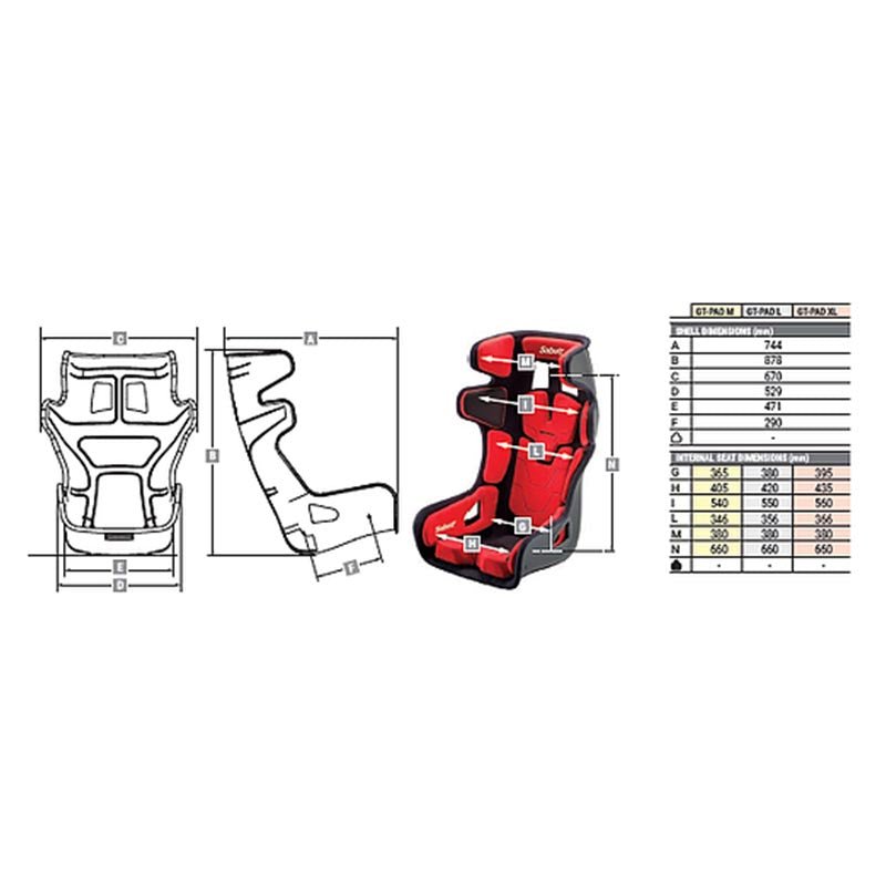 SABELT - Sabelt GT - Pad Racing Seat w/ Head Containment - UTVRaceShop.Com